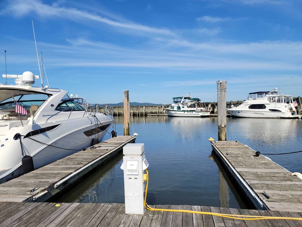 Boat Slip Marina on the Hudson River Near NYC
